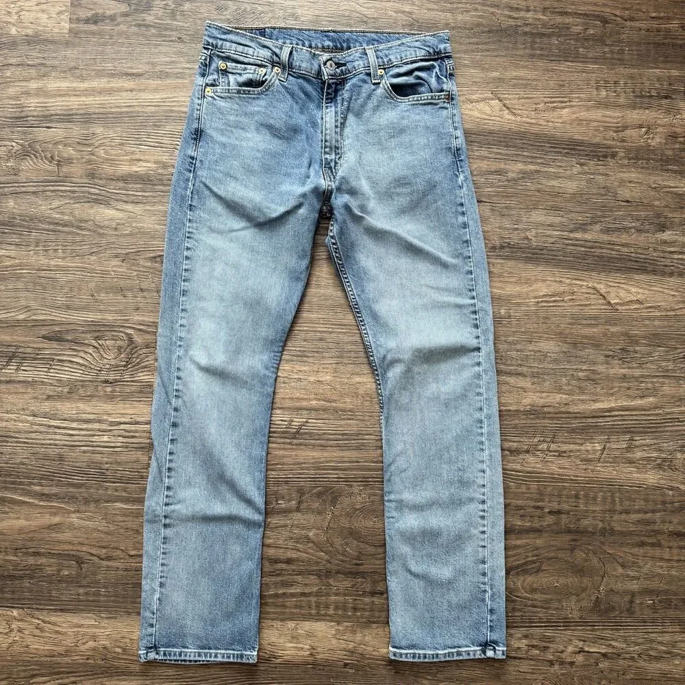 Levis 513 Mens Jeans 33x32 Slim Straight Blue Denim Medium Wash